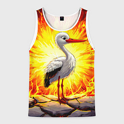 Мужская майка без рукавов Аист в огне