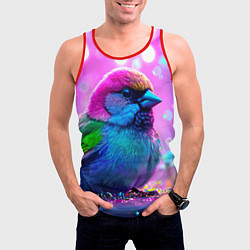 Майка-безрукавка мужская Неоновый воробей, цвет: 3D-красный — фото 2