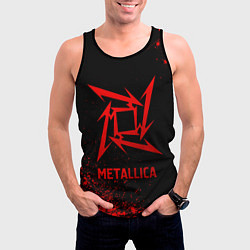 Майка-безрукавка мужская Metallica - red gradient, цвет: 3D-черный — фото 2
