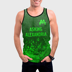 Майка-безрукавка мужская Asking Alexandria - green gradient посередине, цвет: 3D-черный — фото 2