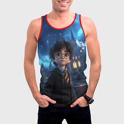 Майка-безрукавка мужская Гарри Поттер в галстуке, цвет: 3D-красный — фото 2