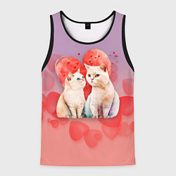 Мужская майка без рукавов Мурчащая любовь