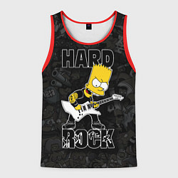 Майка-безрукавка мужская Hard Rock барт симпсон, цвет: 3D-красный