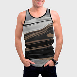 Майка-безрукавка мужская Движение песка, цвет: 3D-черный — фото 2