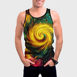 Майка-безрукавка мужская Neon space - ai art fantasy, цвет: 3D-черный — фото 2