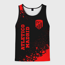 Майка-безрукавка мужская Atletico Madrid - red gradient вертикально, цвет: 3D-черный