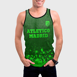 Майка-безрукавка мужская Atletico Madrid - green gradient посередине, цвет: 3D-черный — фото 2