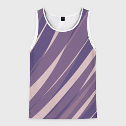 Майка-безрукавка мужская Фиолетовый абстрактные полосы, цвет: 3D-белый
