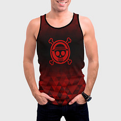 Майка-безрукавка мужская One Piece red poly, цвет: 3D-черный — фото 2