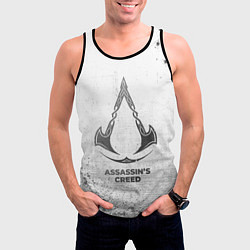 Майка-безрукавка мужская Assassins Creed - white gradient, цвет: 3D-черный — фото 2