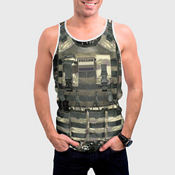Майка-безрукавка мужская Бронежилет армейский - камуфляж, цвет: 3D-белый — фото 2