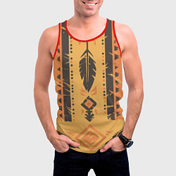Майка-безрукавка мужская Прикид индейца, цвет: 3D-красный — фото 2