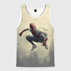 Майка-безрукавка мужская Человек паук в прыжке, цвет: 3D-белый