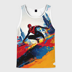 Мужская майка без рукавов Человек - паук и пролитая краска