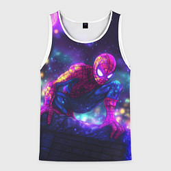 Мужская майка без рукавов Человек-паук неоновый свет