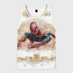 Мужская майка без рукавов Человек - паук розы и узоры