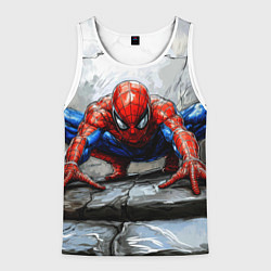 Мужская майка без рукавов Человек-паук палзет на стене