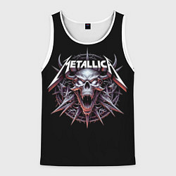 Мужская майка без рукавов Metallica - cool skull with horns