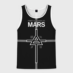 Майка-безрукавка мужская 30 Seconds to Mars - poster, цвет: 3D-белый