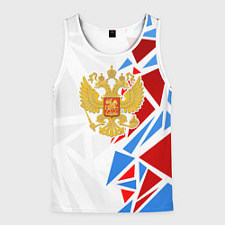Мужская майка без рукавов Герб России - фрагментация цветов