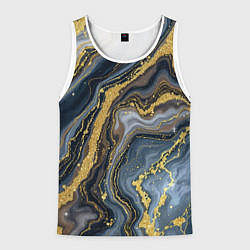 Майка-безрукавка мужская Золотые диагонали, цвет: 3D-белый