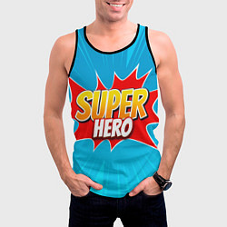 Майка-безрукавка мужская Superhero comic style, цвет: 3D-черный — фото 2