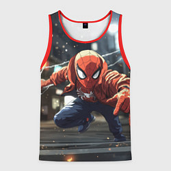 Мужская майка без рукавов Человек-паук запускает паутину