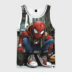 Мужская майка без рукавов Человек-паук в больших кедах
