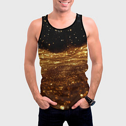 Майка-безрукавка мужская Золотистые крупицы на черном, цвет: 3D-черный — фото 2