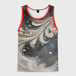 Майка-безрукавка мужская Бежевый объемный узор, цвет: 3D-красный