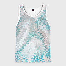 Майка-безрукавка мужская Серо-бирюзовый абстрактный, цвет: 3D-белый