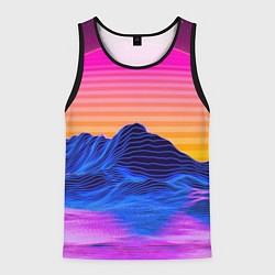 Майка-безрукавка мужская Неоновый закат, цвет: 3D-черный
