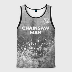 Мужская майка без рукавов Chainsaw Man - grey gradient посередине