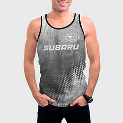 Майка-безрукавка мужская Subaru - grey gradient посередине, цвет: 3D-черный — фото 2