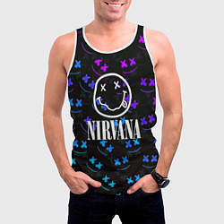 Майка-безрукавка мужская Nirvana x marshmello neon, цвет: 3D-белый — фото 2