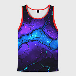 Майка-безрукавка мужская Синяя звездная полоса в плите текстура, цвет: 3D-красный