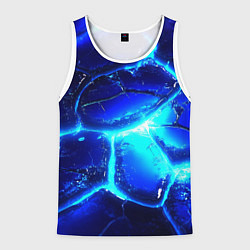 Майка-безрукавка мужская Синие плиты лед, цвет: 3D-белый