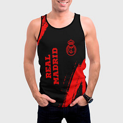 Майка-безрукавка мужская Real Madrid - red gradient вертикально, цвет: 3D-черный — фото 2