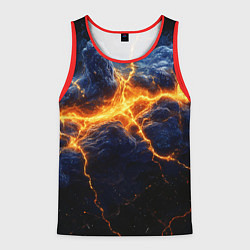 Майка-безрукавка мужская Молнии в разбитом небе, цвет: 3D-красный