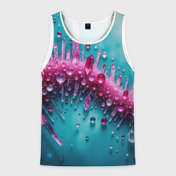 Майка-безрукавка мужская Розовые кристаллы, цвет: 3D-белый