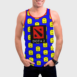 Майка-безрукавка мужская Dota smile pattern, цвет: 3D-красный — фото 2