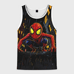 Мужская майка без рукавов Маленький человек-паук с желтыми глазами