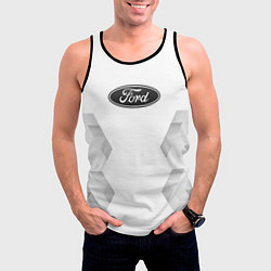 Майка-безрукавка мужская Ford white poly, цвет: 3D-черный — фото 2