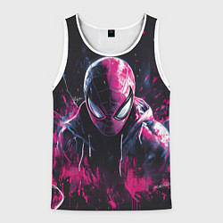 Мужская майка без рукавов Человек-паук и розовая краска