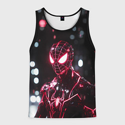 Мужская майка без рукавов Человек-паук в красно-черном костюме