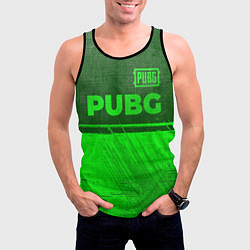 Майка-безрукавка мужская PUBG - green gradient посередине, цвет: 3D-черный — фото 2