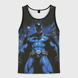 Майка-безрукавка мужская Бэтмен синий город, цвет: 3D-черный