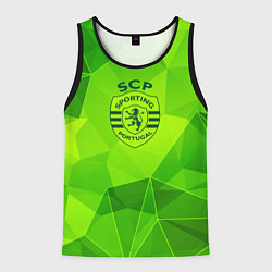 Майка-безрукавка мужская Sporting green poly, цвет: 3D-черный