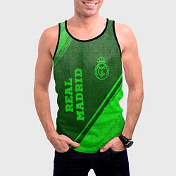 Майка-безрукавка мужская Real Madrid - green gradient вертикально, цвет: 3D-черный — фото 2