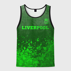 Майка-безрукавка мужская Liverpool - green gradient посередине, цвет: 3D-черный